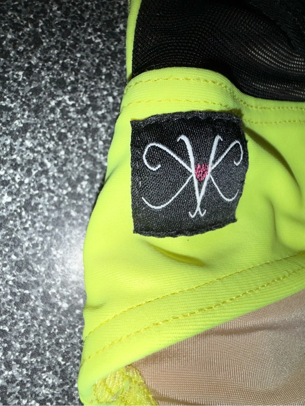 Kandi Kouture Neon Yellow & Black Mesh Dance Leotard Size Child X-Large